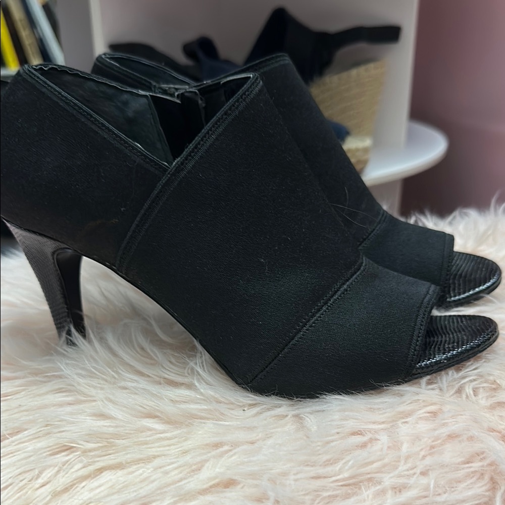 Elegant Alfani Black Peep-Toe Heels 8.5